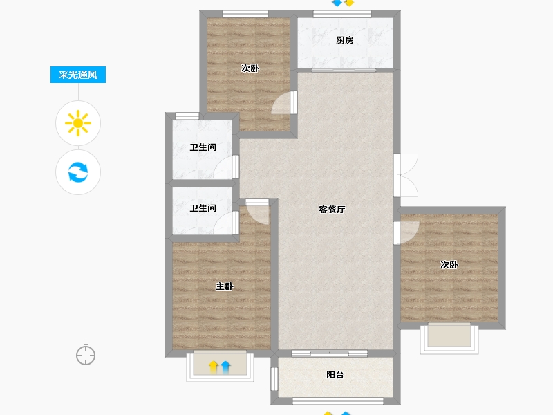 山西省-运城市-东星卡纳溪谷-108.00-户型库-采光通风