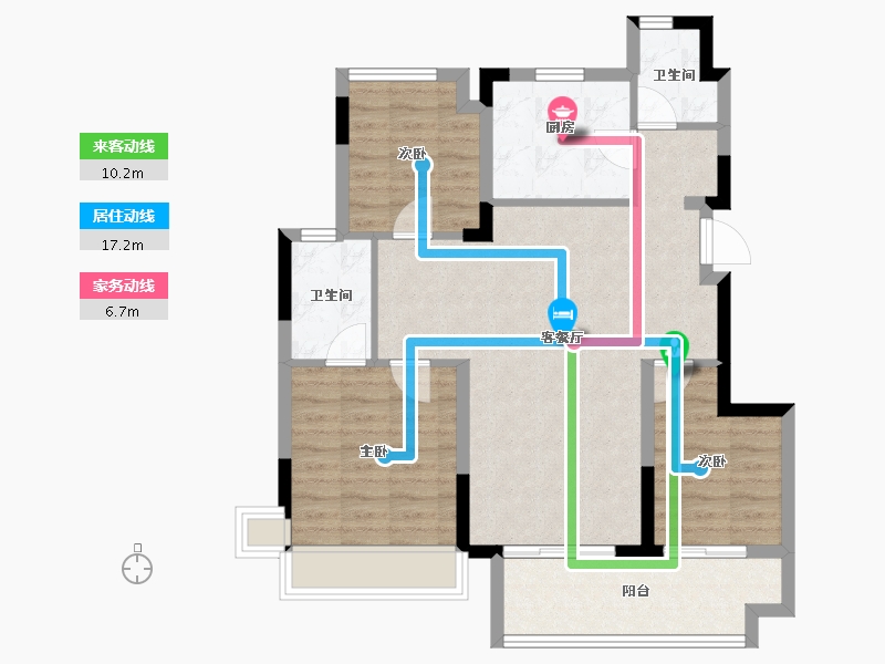 广东省-东莞市-保利阅江台-82.72-户型库-动静线