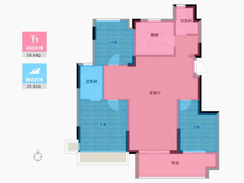 广东省-东莞市-保利阅江台-82.72-户型库-动静分区