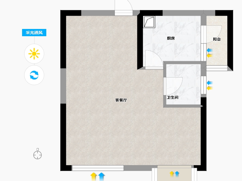 广东省-佛山市-鸿翔芮丽-40.90-户型库-采光通风