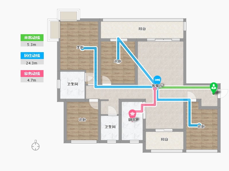 陕西省-榆林市-麟州壹号院-142.40-户型库-动静线