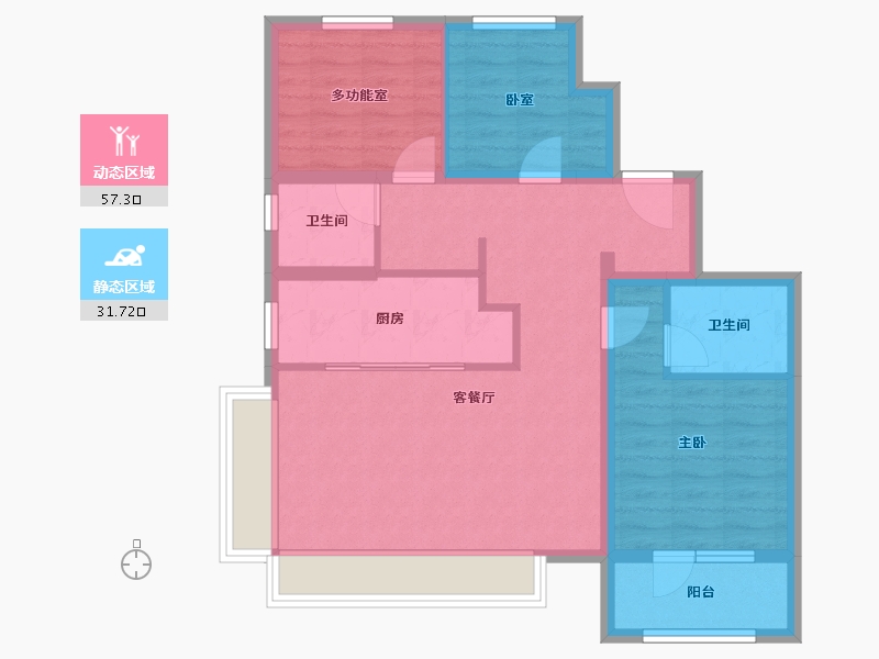 北京-北京市-北京城建·星誉BEIJING-78.98-户型库-动静分区