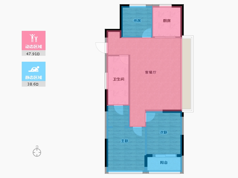 浙江省-杭州市-泽翠居-78.48-户型库-动静分区