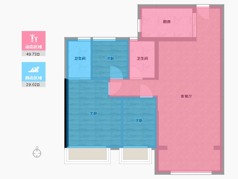 福建省-漳州市-联创城市广场-77.60-户型库-动静分区