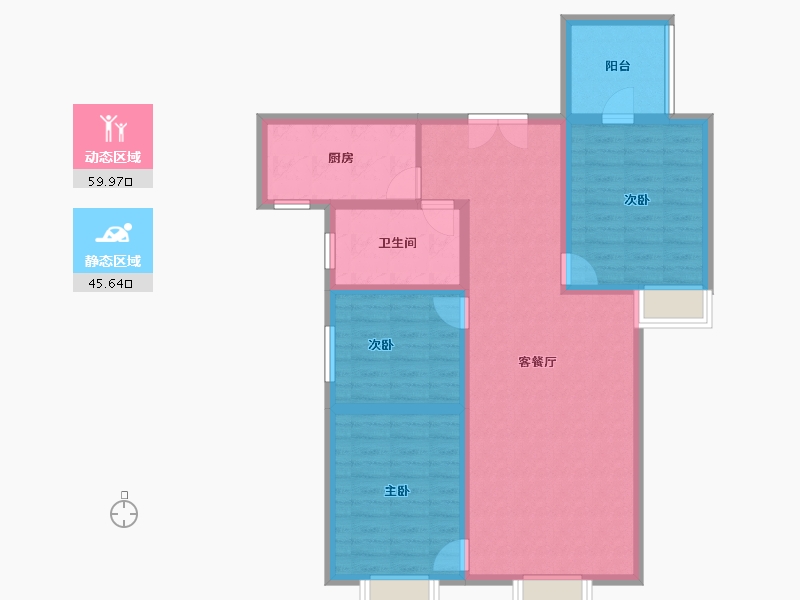 新疆维吾尔自治区-乌鲁木齐市-中建·玖悦-94.40-户型库-动静分区