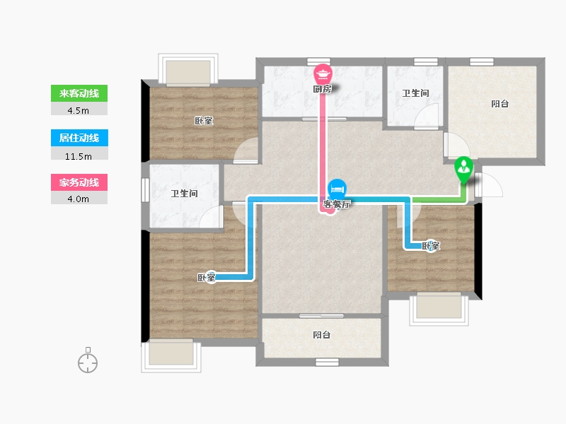 广东省-珠海市-湖心·金茂悦-88.76-户型库-动静线