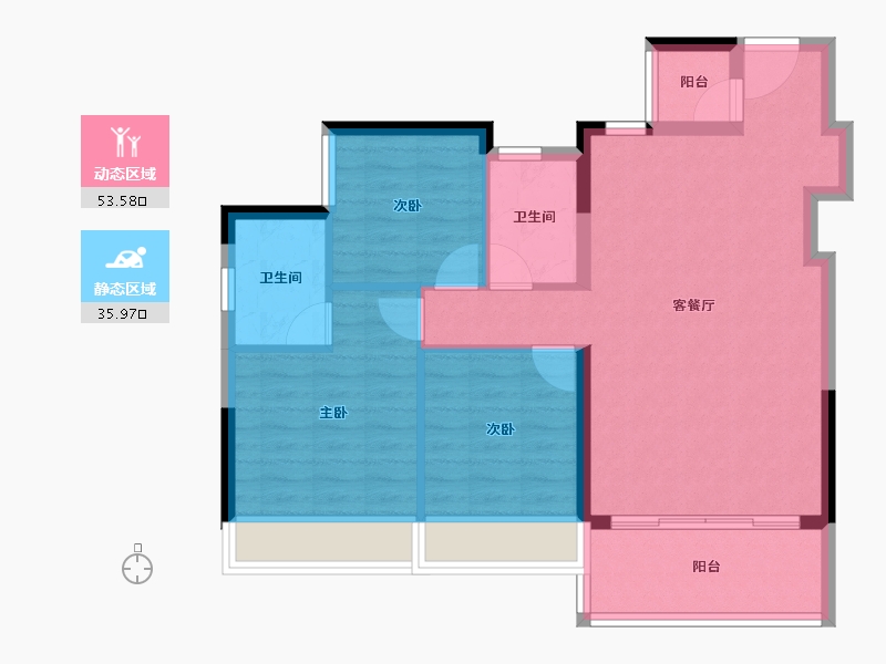 四川省-成都市-信智东岸-80.73-户型库-动静分区