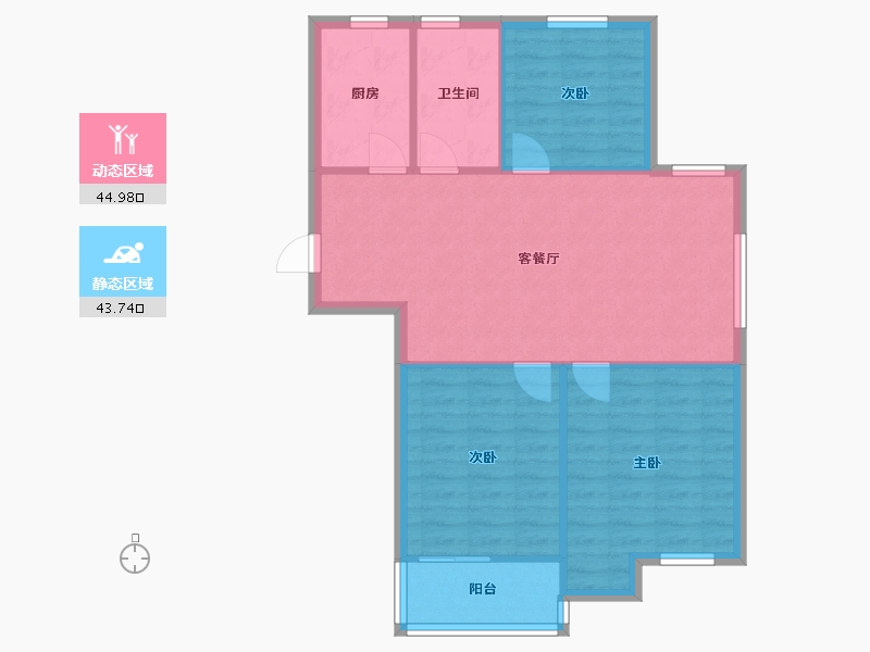 浙江省-宁波市-明湖花苑-88.10-户型库-动静分区