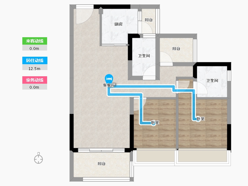 广东省-江门市-江门碧桂园凤凰城-71.54-户型库-动静线