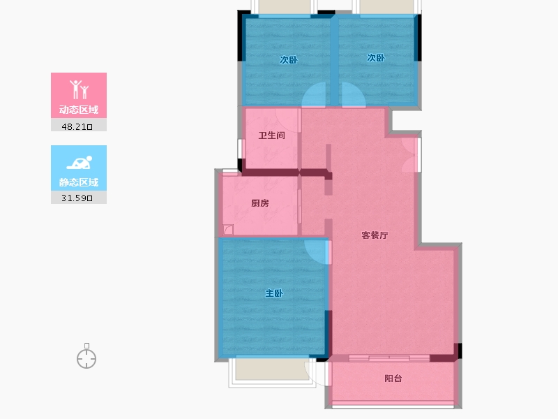 四川省-成都市-蜀道牧山溪岸-71.24-户型库-动静分区