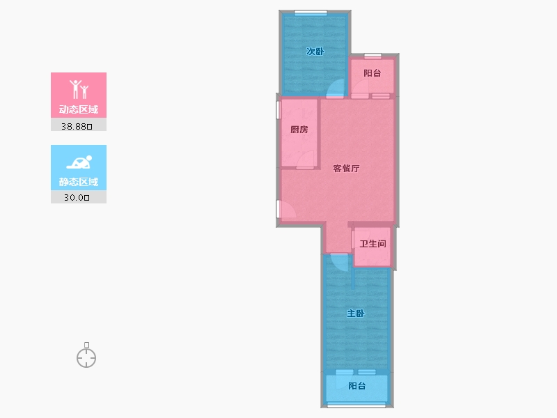 北京-北京市-民园小区-56.41-户型库-动静分区