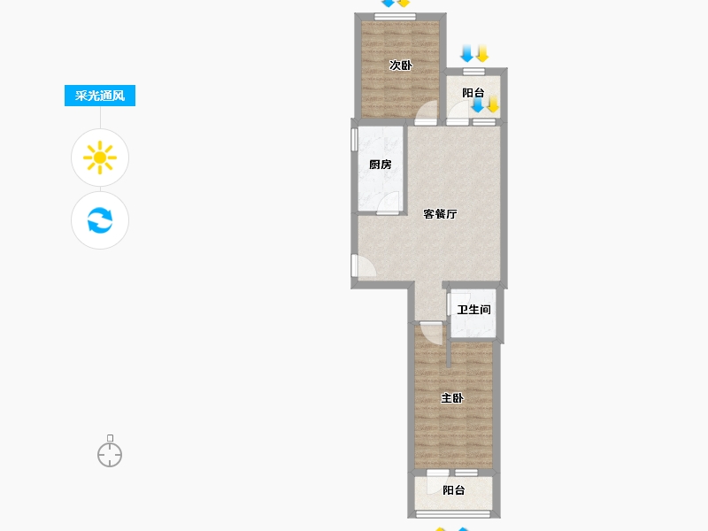 北京-北京市-民园小区-56.41-户型库-采光通风
