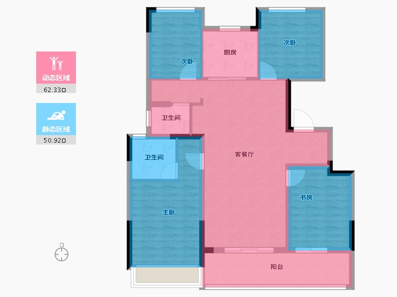 浙江省-杭州市-桃境满元里-101.78-户型库-动静分区