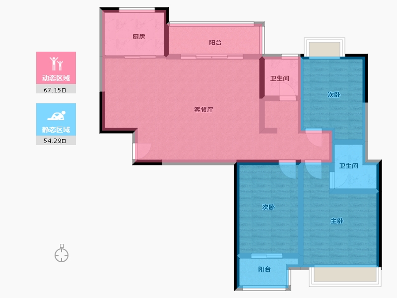 河南省-南阳市-内乡御景湾小区-108.30-户型库-动静分区