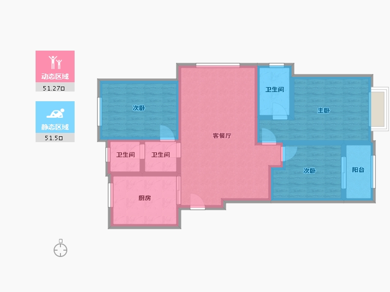 山东省-德州市-阳光一品-104.80-户型库-动静分区