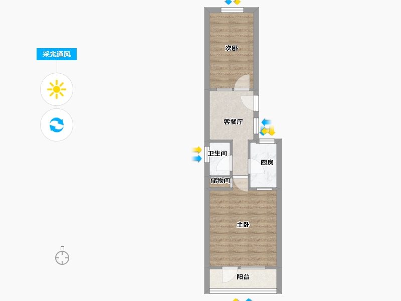北京-北京市-角门东里小区-45.76-户型库-采光通风