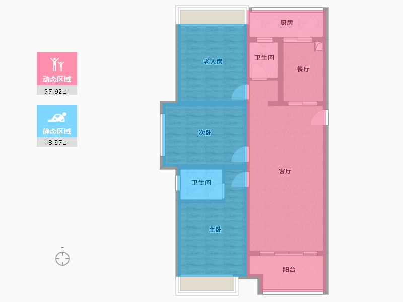 河南省-平顶山市-益宏宏天地-102.32-户型库-动静分区