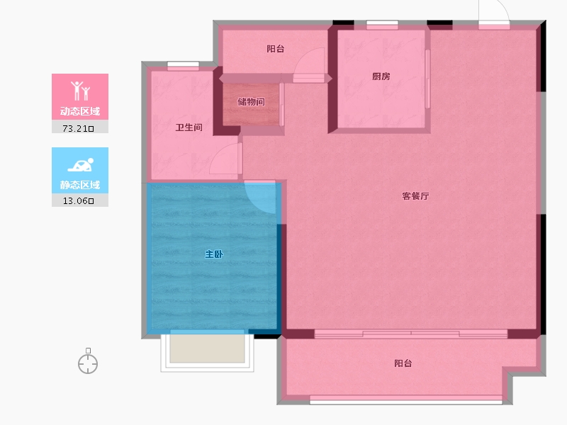 安徽省-合肥市-绿城溪山禾苑-78.05-户型库-动静分区