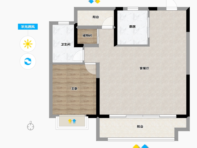 安徽省-合肥市-绿城溪山禾苑-78.05-户型库-采光通风