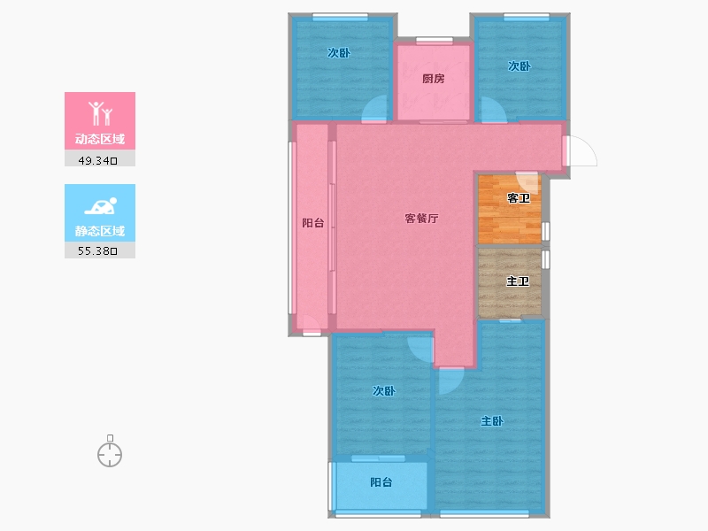 浙江省-杭州市-庞鑫沁耀府-103.50-户型库-动静分区