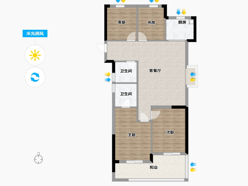 浙江省-杭州市-杰立潮正府-92.80-户型库-采光通风