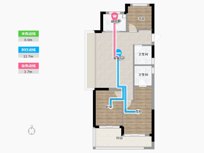 浙江省-杭州市-杰立潮正府-72.76-户型库-动静线