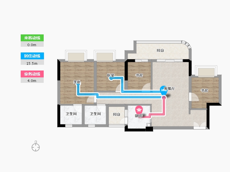 重庆-重庆市-成都城投春江蘭庭-80.43-户型库-动静线