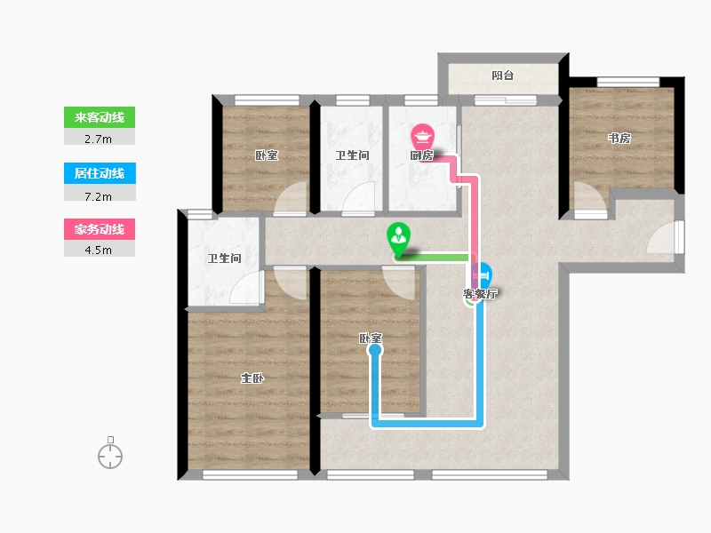 福建省-厦门市-七星湾TOD璞盛-83.58-户型库-动静线