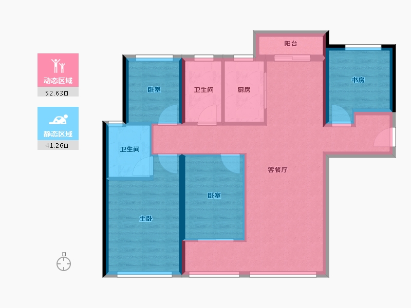 福建省-厦门市-七星湾TOD璞盛-83.58-户型库-动静分区