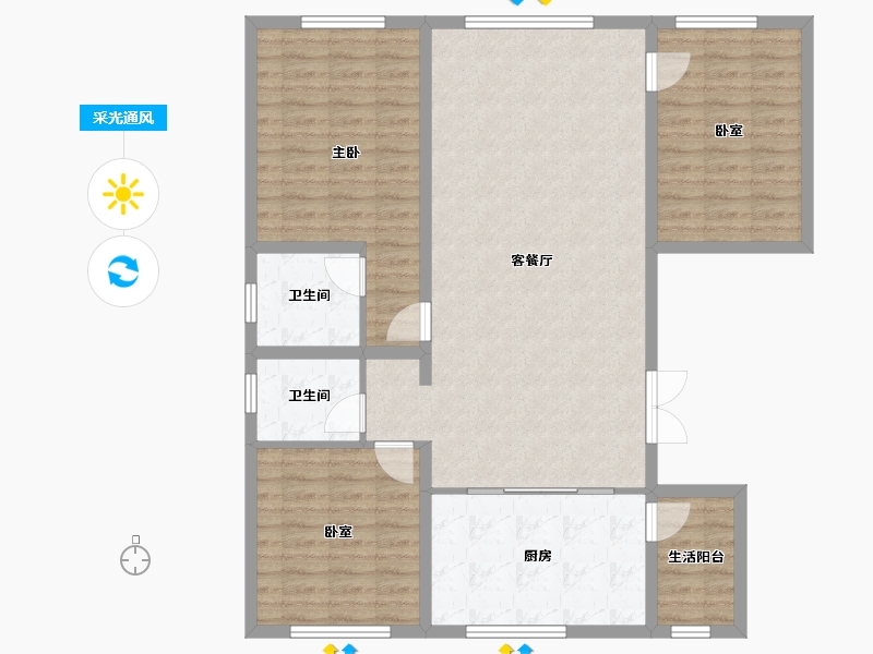 新疆维吾尔自治区-乌鲁木齐市-中建·玖悦-109.59-户型库-采光通风