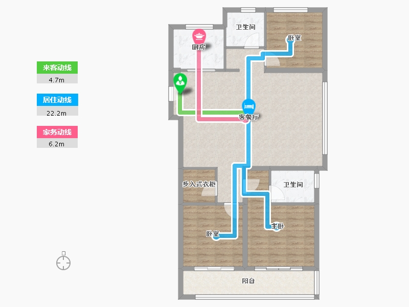 陕西省-西安市-华润置地港悦城-105.69-户型库-动静线