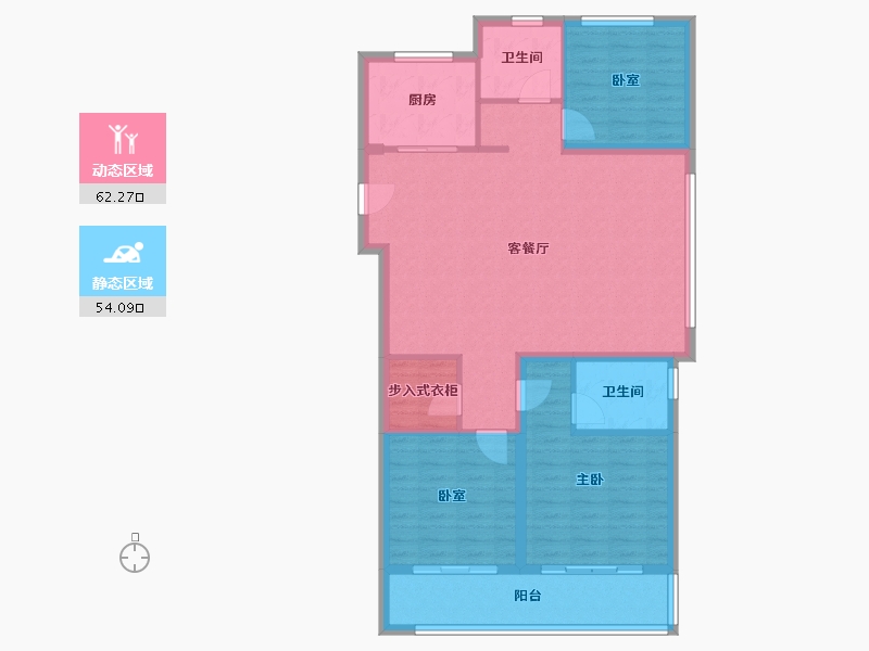 陕西省-西安市-华润置地港悦城-105.69-户型库-动静分区