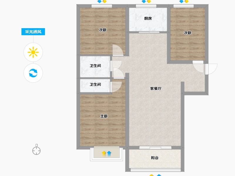 河北省-衡水市-温莎花园-96.10-户型库-采光通风