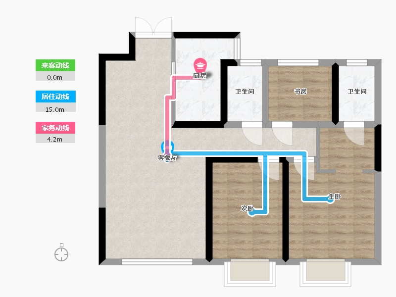 内蒙古自治区-呼和浩特市-万枫美利山-85.00-户型库-动静线