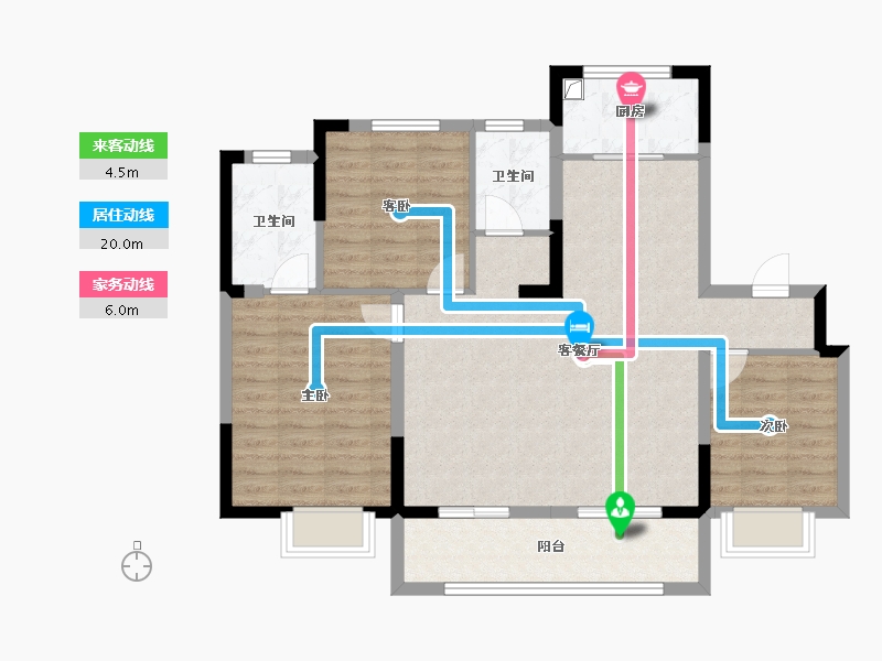 浙江省-宁波市-光映和府-96.00-户型库-动静线