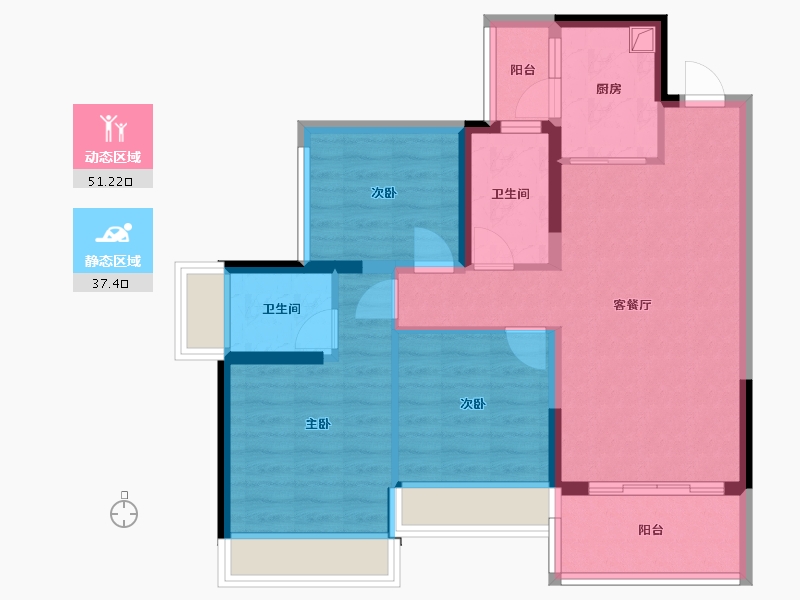 广东省-揭阳市-星河明珠湾1期-89.00-户型库-动静分区