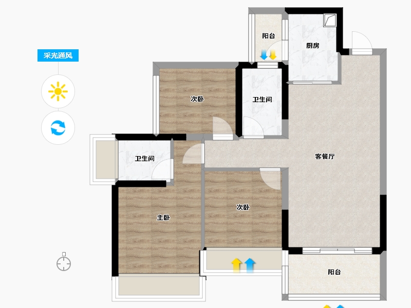 广东省-揭阳市-星河明珠湾1期-89.00-户型库-采光通风