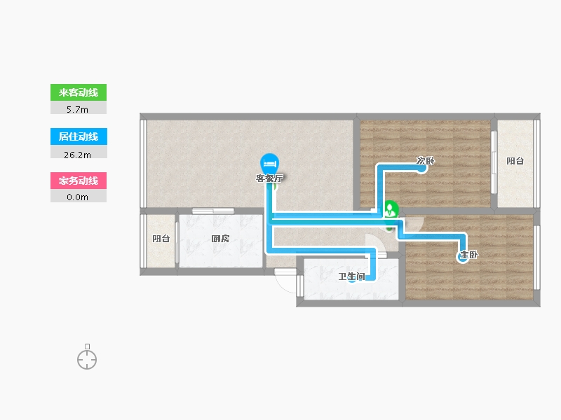 浙江省-杭州市-嘉绿西苑-76.00-户型库-动静线