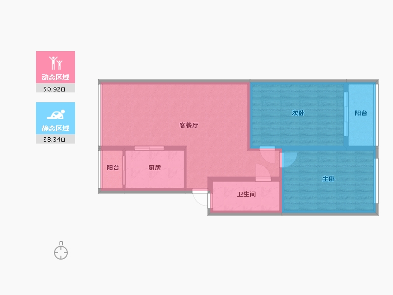 浙江省-杭州市-嘉绿西苑-76.00-户型库-动静分区