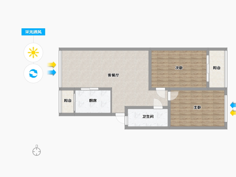 浙江省-杭州市-嘉绿西苑-76.00-户型库-采光通风