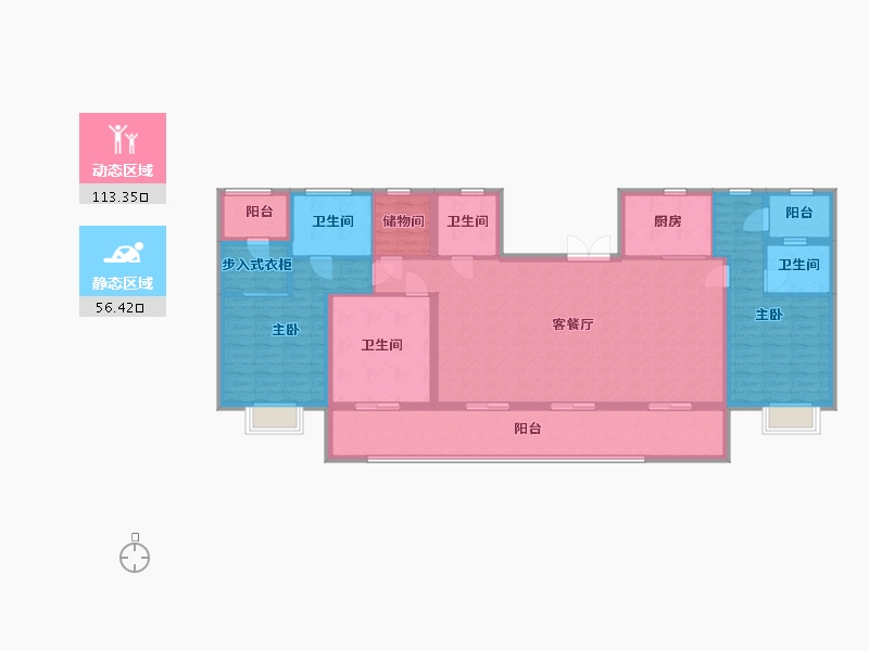 浙江省-绍兴市-港龙铂樾府-150.40-户型库-动静分区