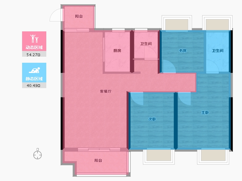 江西省-抚州市-时代天镜-84.73-户型库-动静分区