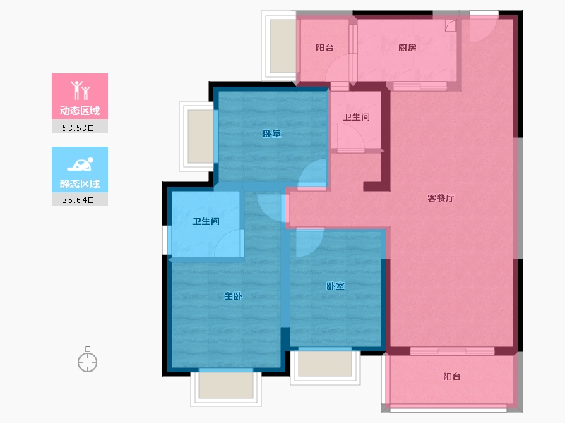 云南省-昆明市-佳兆业城市广场-78.76-户型库-动静分区