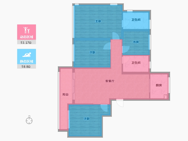 浙江省-台州市-金生家园-114.40-户型库-动静分区