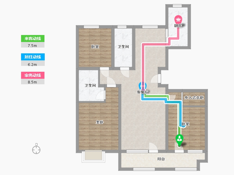 山东省-青岛市-万福祥苑-103.20-户型库-动静线