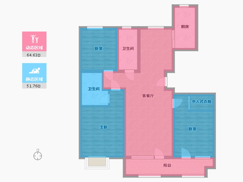 山东省-青岛市-万福祥苑-103.20-户型库-动静分区