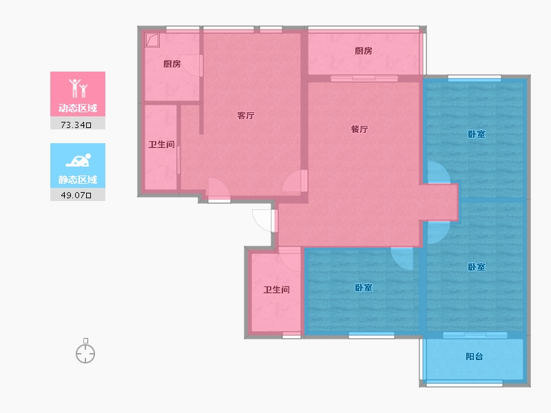 河南省-安阳市-广厦书香九里-110.01-户型库-动静分区