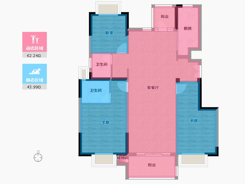 四川省-成都市-蜀道牧山溪岸-95.42-户型库-动静分区