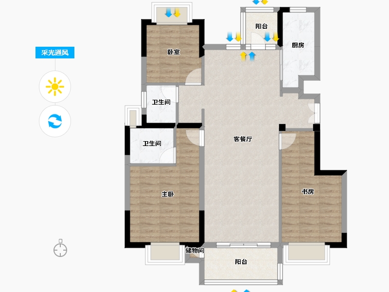 四川省-成都市-蜀道牧山溪岸-95.42-户型库-采光通风