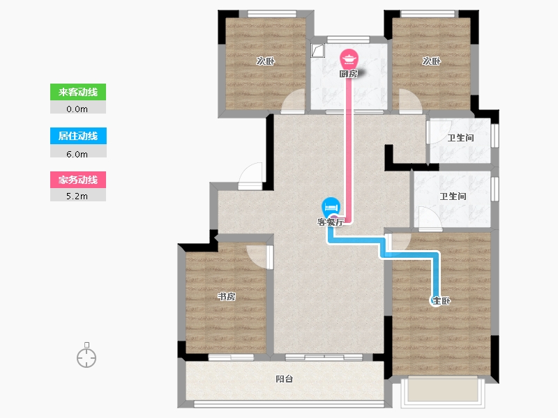 浙江省-杭州市-桃境满元里-101.60-户型库-动静线